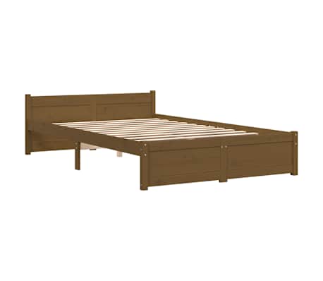 vidaXL Lovos rėmas, medaus rudas, 120x190cm, mediena, dvivietis