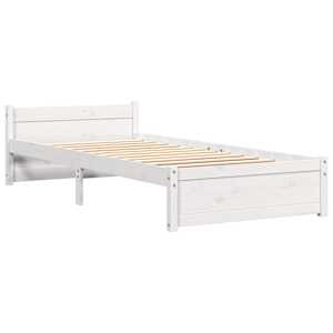 vidaXL Cadre de lit sans matelas blanc bois massif 90x200 cm