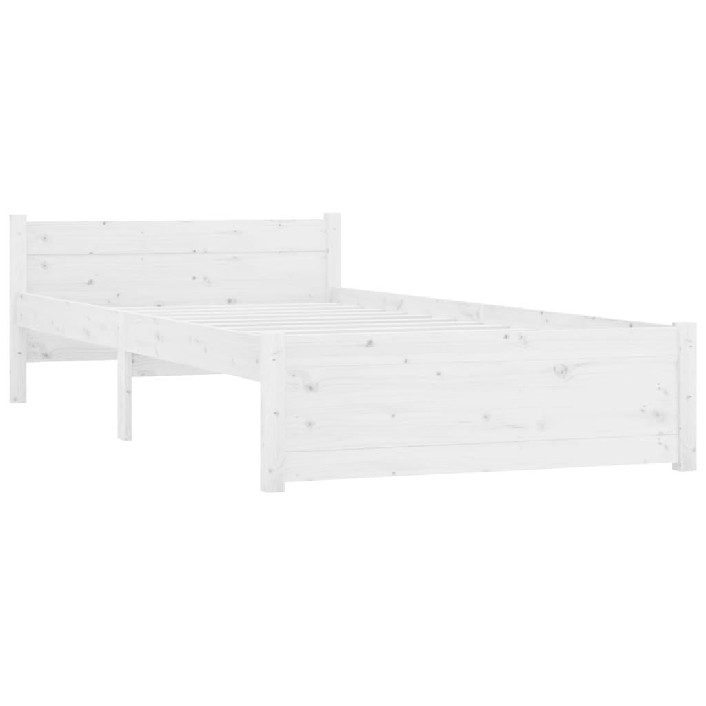 vidaXL Bedframe massief hout wit 100x200 cm