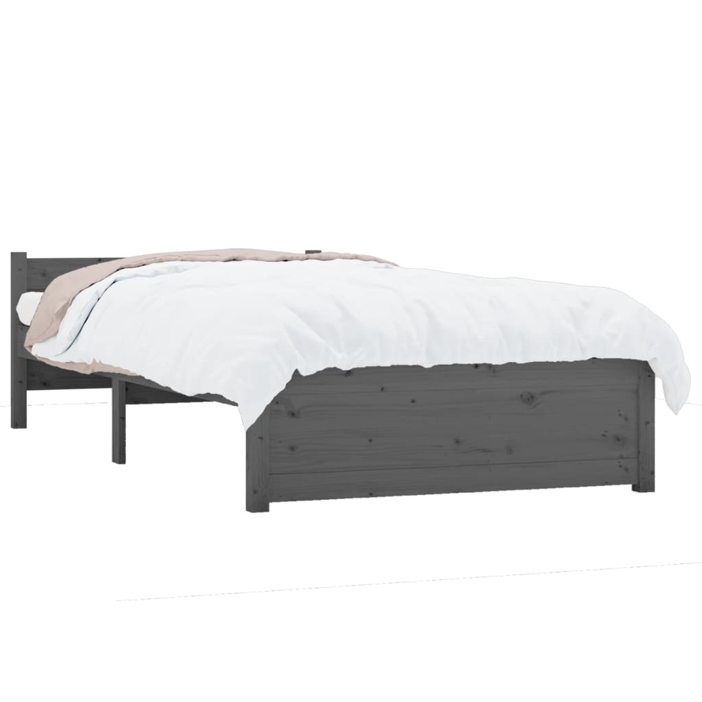 

vidaXL Bedframe massief hout grijs 100x200 cm