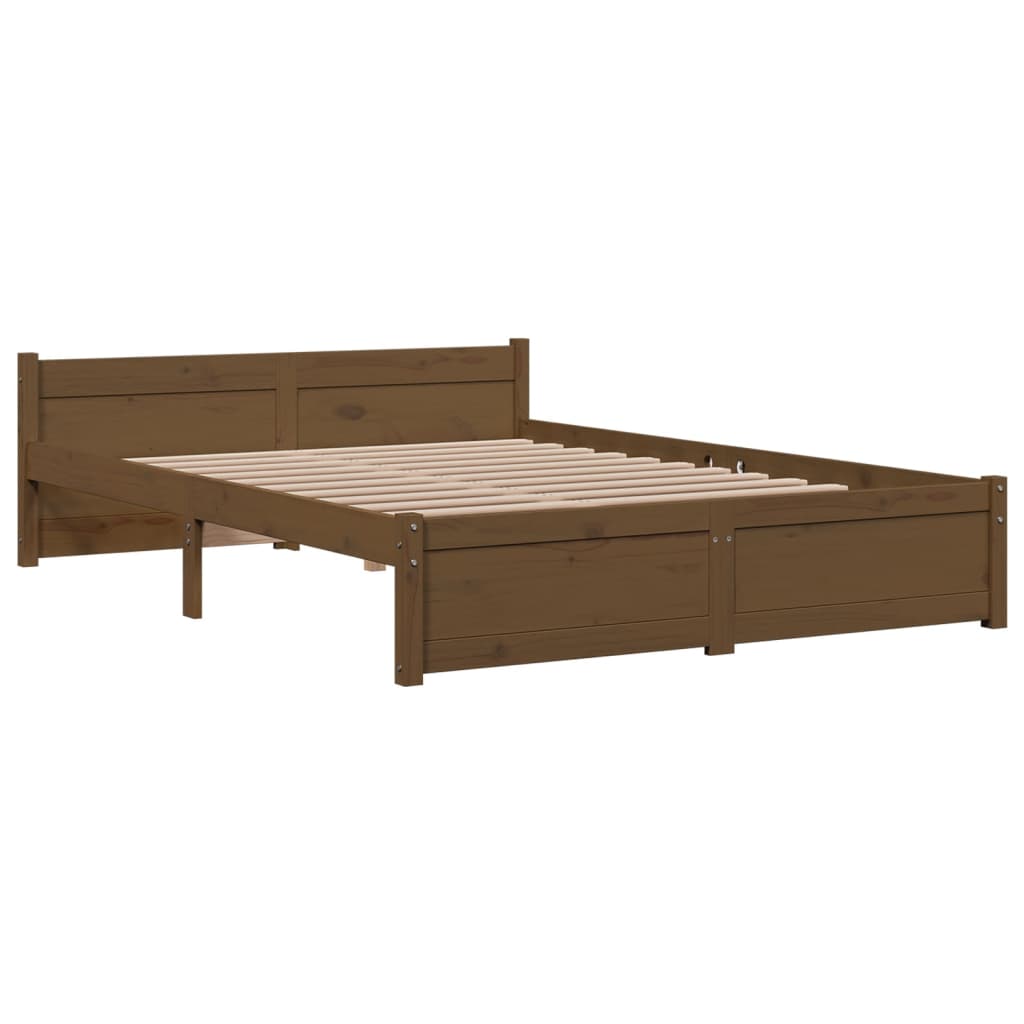 vidaXL Bedframe massief hout honingbruin 140x200 cm