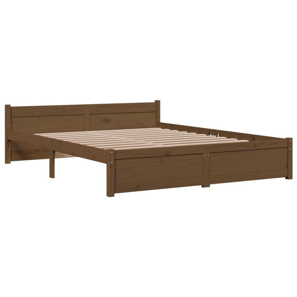 vidaXL Bedframe massief hout honingbruin 150x200 cm 5FT King Size