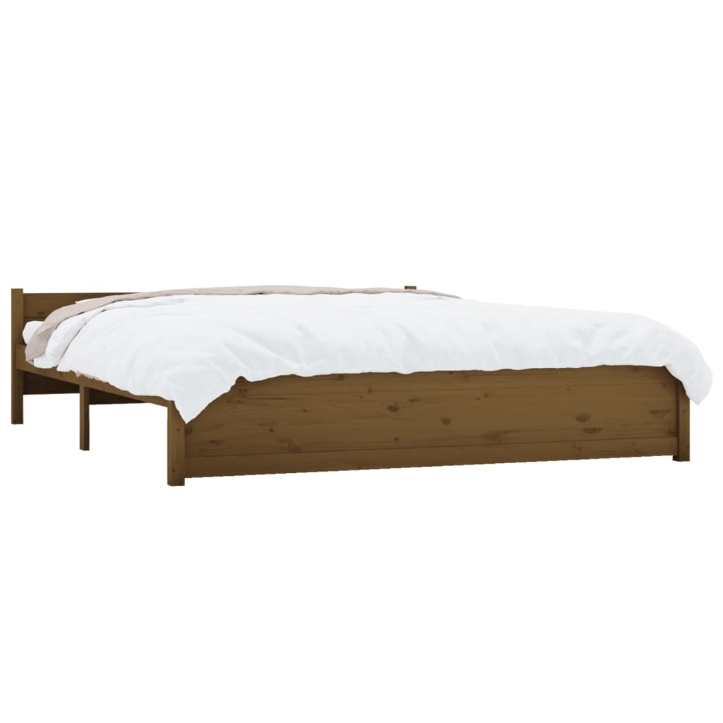 vidaXL Estructura de cama madera maciza marrón miel 160x200 cm