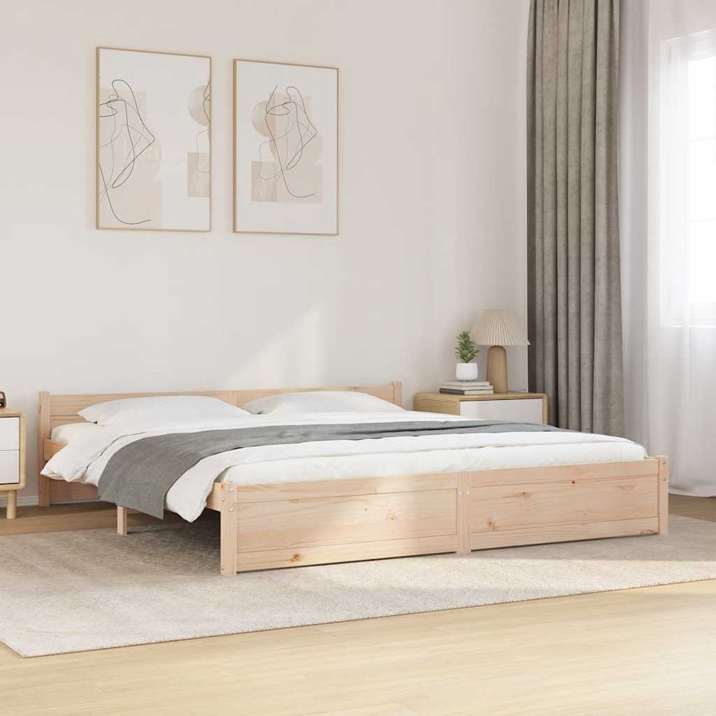 vidaXL Rama ka, lite drewno, 180x200 cm