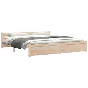 Rám postele bez matrace masivní dřevo 200 x 200 cm - obrázek 4