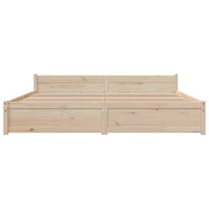 Rám postele bez matrace masivní dřevo 200 x 200 cm - obrázek 5