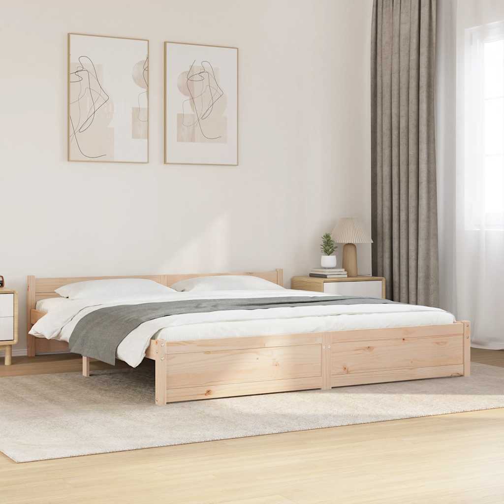 vidaXL Rama ka bez materaca, 200x200 cm, lite drewno