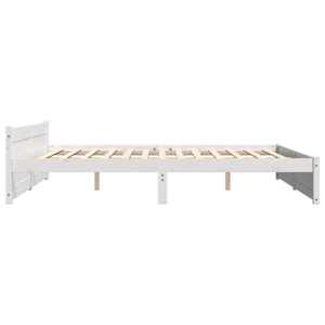 Rám postele bílý masivní dřevo 200 x 200 cm - obrázek 6