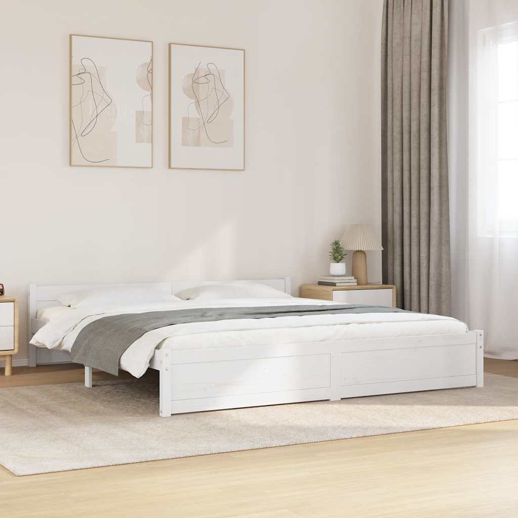 vidaXL Rama ka, biaa, lite drewno, 200 x 200 cm