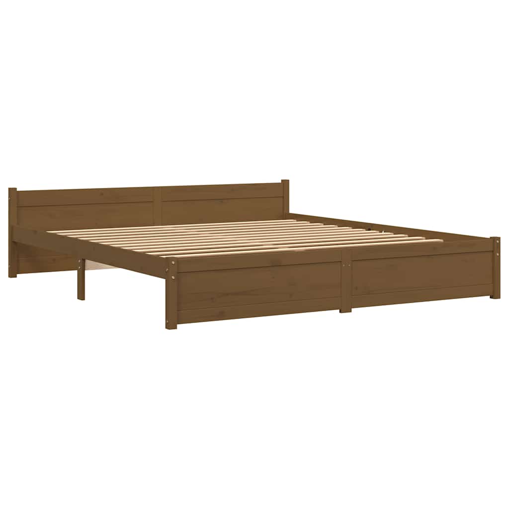 vidaXL mézbarna tömör fa ágykeret 200x200 cm