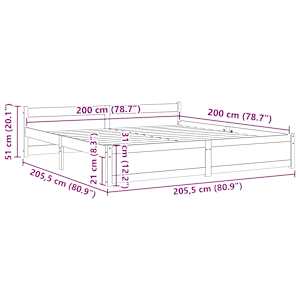 Rám postele medově hnědý masivní dřevo 200 x 200 cm - obrázek 9