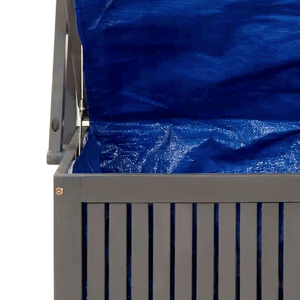 Úložný box s treláží šedý 99x50x160 cm masivní akáciové dřevo