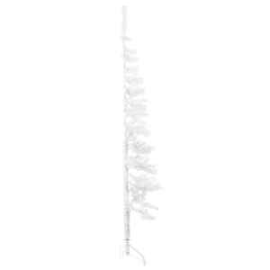 Úzký umělý poloviční vánoční stromek se stojanem bílý 120 cm - obrázek 4