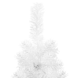 Úzký umělý poloviční vánoční stromek se stojanem bílý 120 cm - obrázek 5