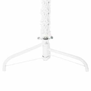 Úzký umělý poloviční vánoční stromek se stojanem bílý 120 cm - obrázek 6