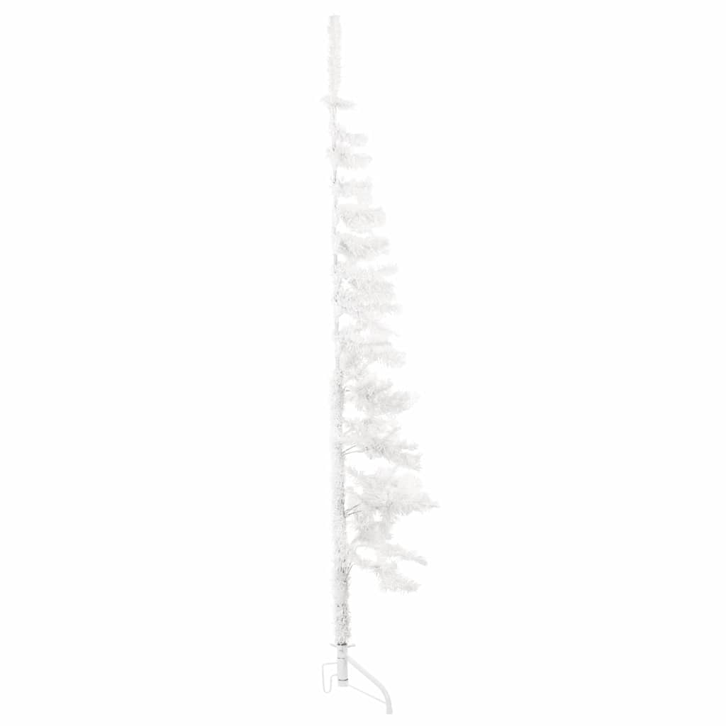 Demi Sapin De No l Artificiel Mince Avec Support Blanc 150 Cm Sapin 