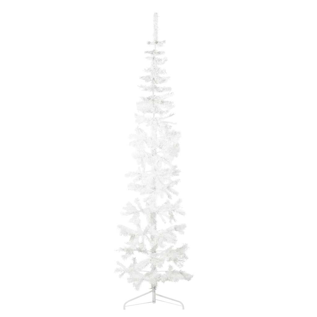 

vidaXL Slim Artificial Half Christmas Tree with Stand White 7 ft