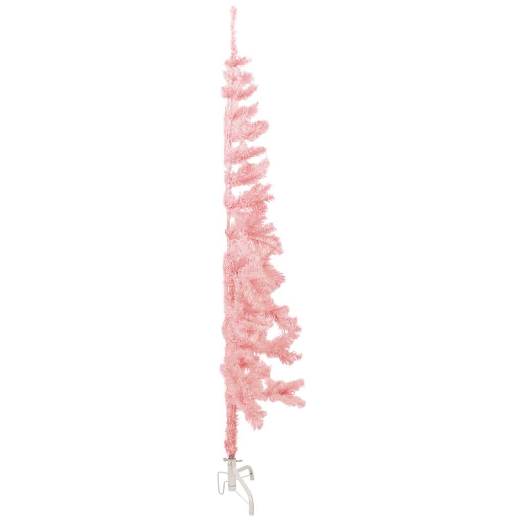 Slim Fake Half Christmas Tree Pink PVC Slim Decorative Inlays vidaXL - Picture 7 of 10