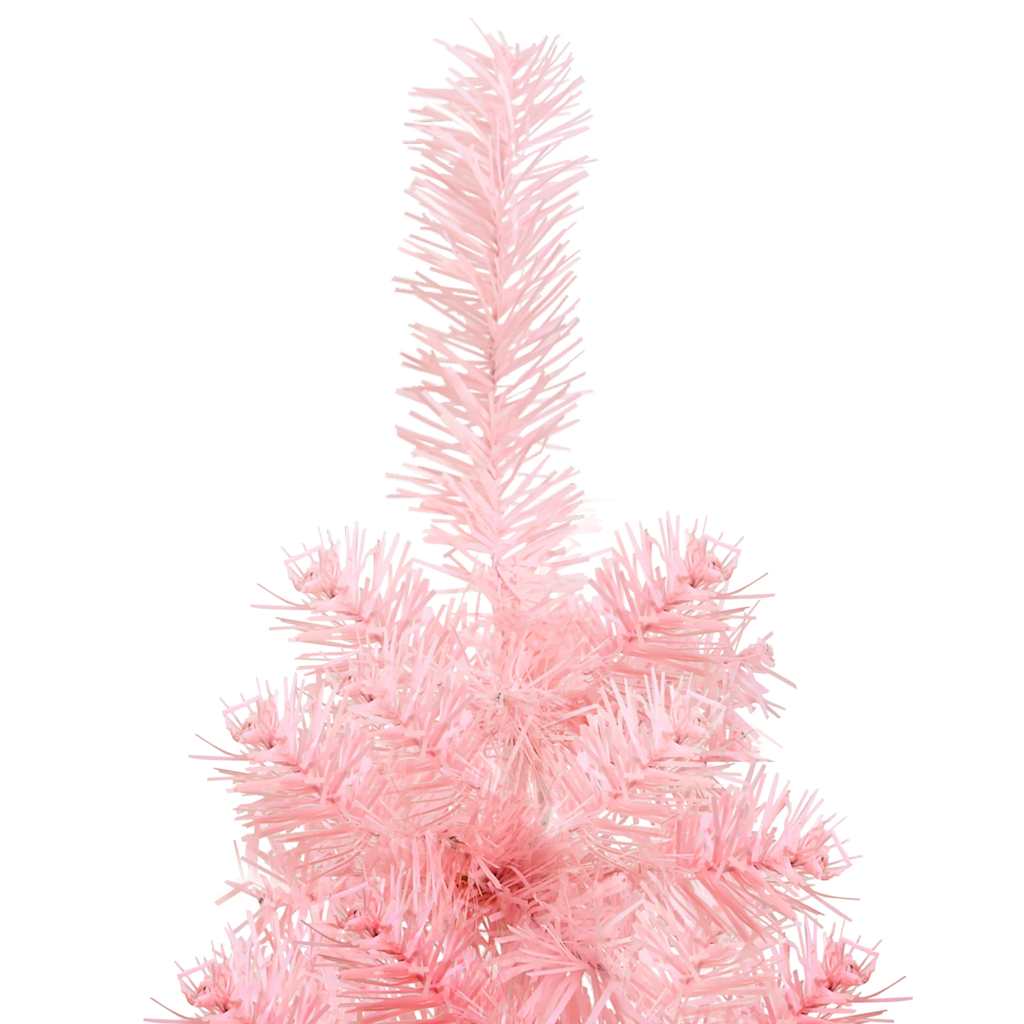 Slim Fake Half Christmas Tree Pink PVC Slim Decorative Inlays vidaXL - Picture 8 of 10
