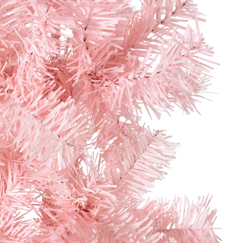 Slim Fake Half Christmas Tree Pink PVC Slim Decorative Inlays vidaXL - Picture 9 of 10