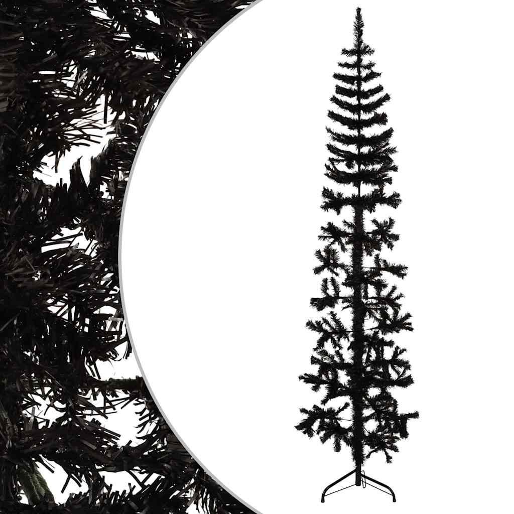 Thumbnail - vidaXL Künstlicher Halb-Weihnachtsbaum Ständer Schlank Schwarz 240 cm
