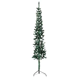 vidaXL kitsas poolik kunstkuusk alusega, roheline, 120 cm