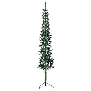 Úzký umělý poloviční vánoční stromek se stojanem zelený 120 cm - obrázek 1