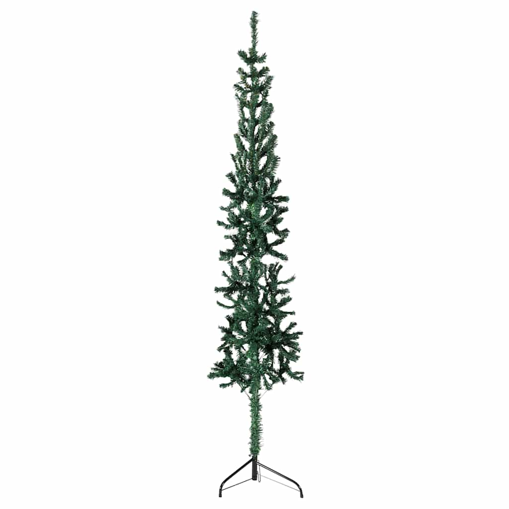 

vidaXL Slim Artificial Half Christmas Tree with Stand Green 5 ft