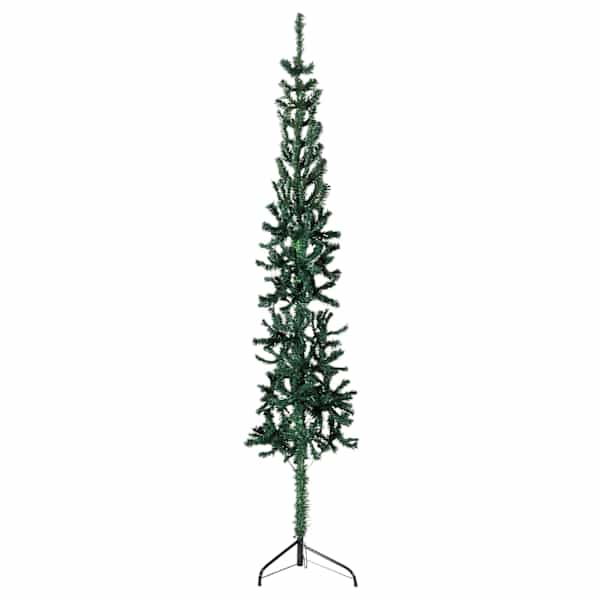 vidaXL kitsas poolik kunstkuusk alusega, roheline, 180 cm