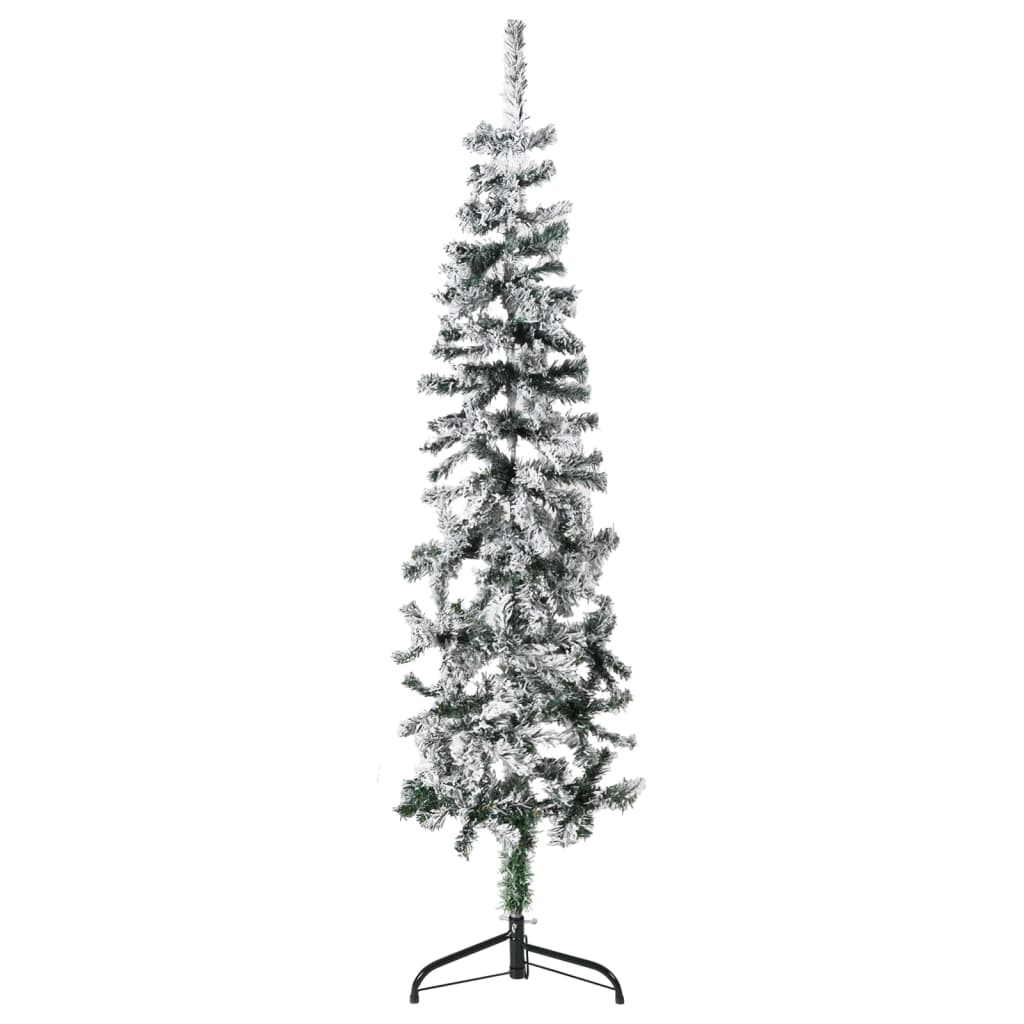 Künstlicher Halb-Weihnachtsbaum mit Schnee Schlank 150 cm