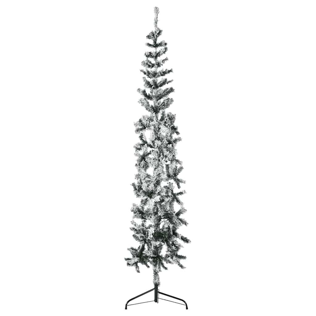 

vidaXL Slim Artificial Half Christmas Tree with Flocked Snow 8 ft