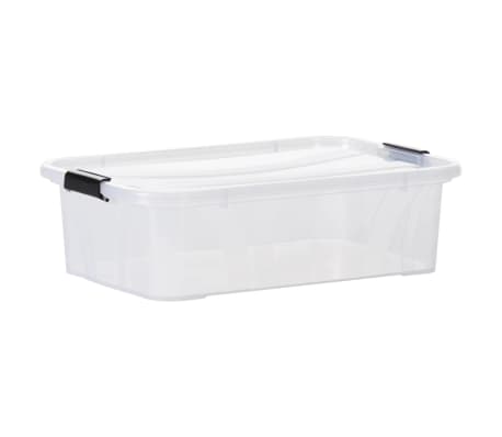 vidaXL Storage Boxes with Lids 2 pcs Transparent 7 L