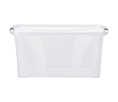 vidaXL Storage Boxes with Lids 2 pcs Transparent 14 L