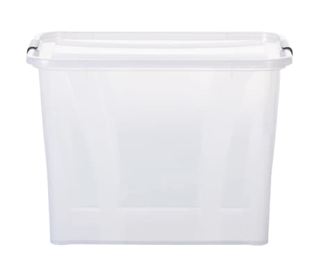 vidaXL Cutii de depozitare cu capace, 2 buc., transparent, 55 L