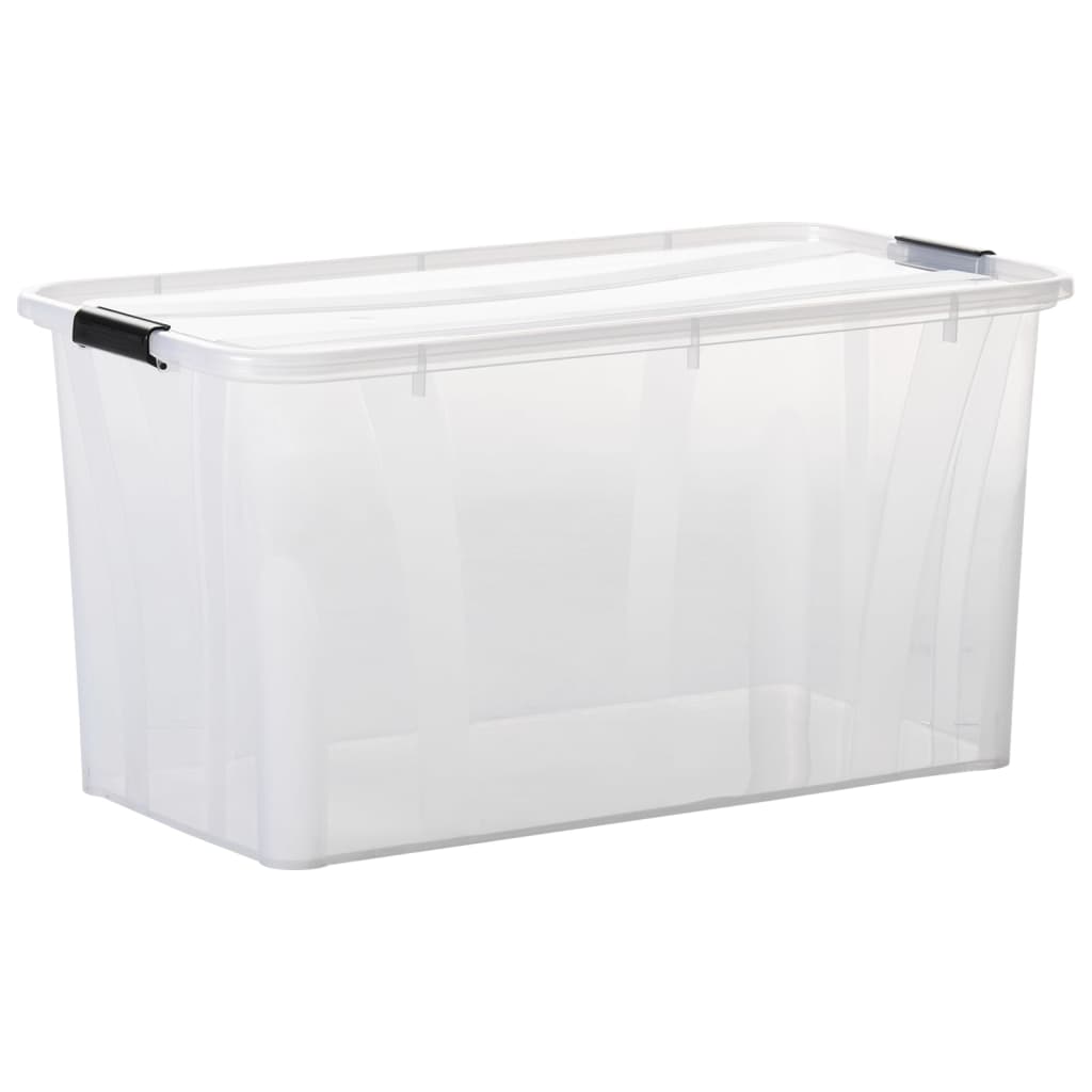 vidaXL Boîtes de rangement avec couvercles 5 pcs Transparent 80 L