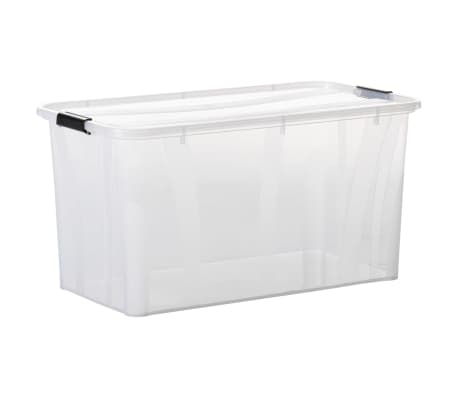 vidaXL Boîtes de rangement avec couvercles 5 pcs Transparent 80 L