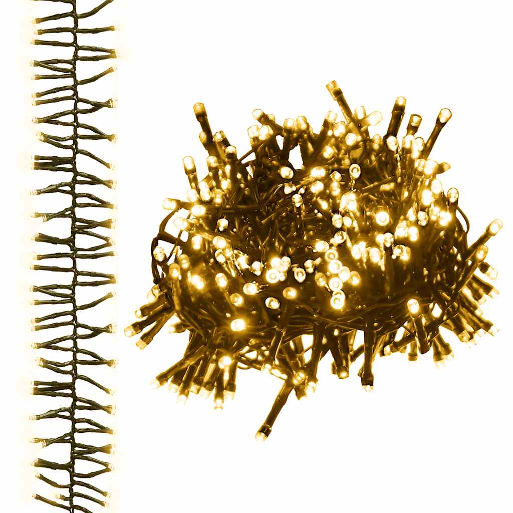 vidaXL Reťaz so zhlukmi LED, 400 diód, teplá biela 7,4 m, PVC