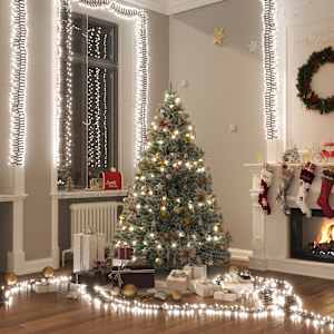 LED veriga s 400 LED lučkami hladno bela 7,4 m PVC