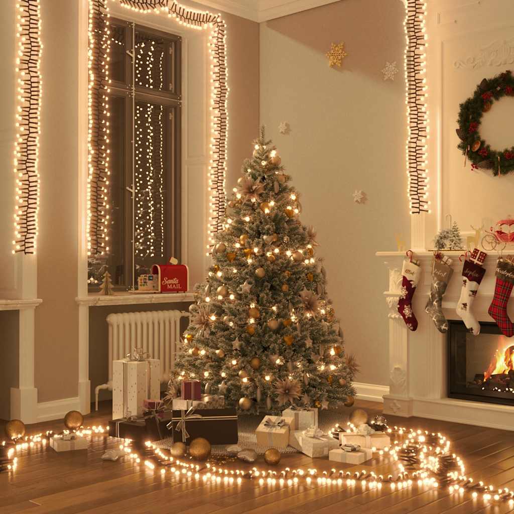 Guirlande lumineuse à LED groupées 2000 LED Blanc chaud 17m PVC