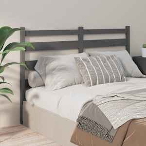 Čelo postele šedé 126 x 4 x 100 cm masivní borovice - obrázek 1