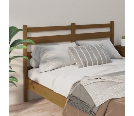 vidaXL Cabecero de cama madera maciza de pino marrón miel 156x4x100 cm