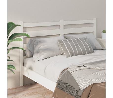 vidaXL T&ecirc;te de lit Blanc 166x4x100 cm Bois massif de pin
