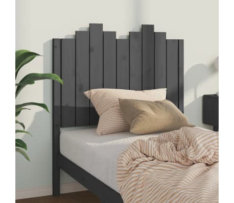 vidaXL Bed Headboard Grey 96x4x110 cm Solid Wood Pine