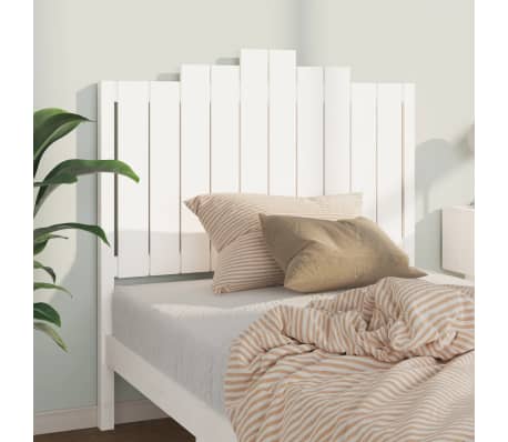 vidaXL Lovos galvūgalis, baltas, 106x4x110cm, pu&scaron;ies medienos masyvas