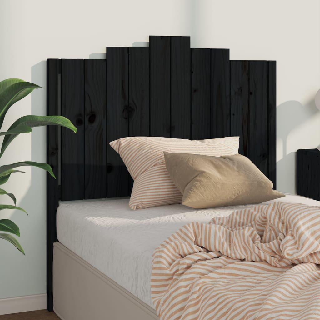 Čelo postele černé 106 x 4 x 110 cm masivní borovice