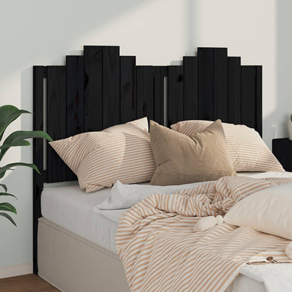 vidaXL Wezgowie ka, czarne, 146x4x110 cm, lite drewno sosnowe