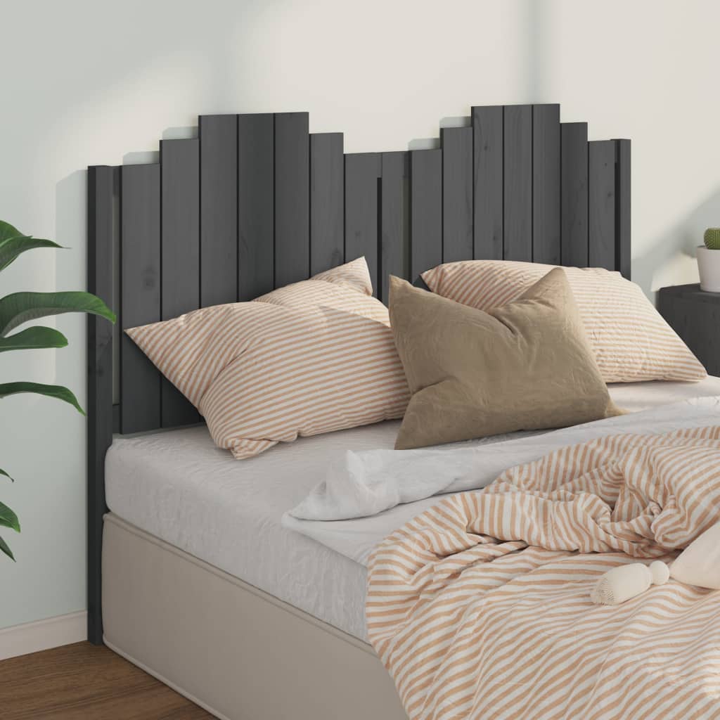 vidaXL Tăblie de pat, gri, 156x4x110 cm, lemn masiv de pin