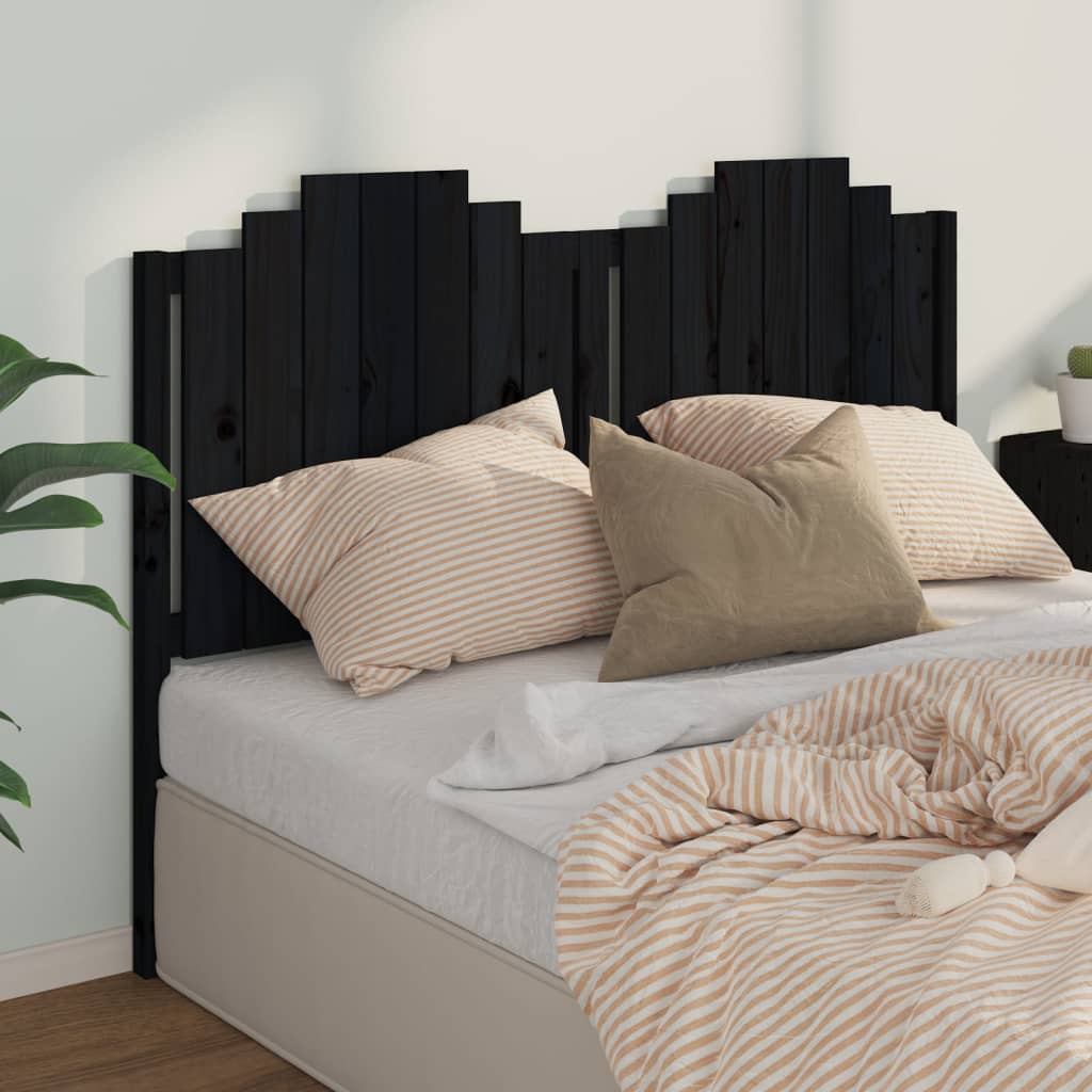 Čelo postele černé 156 x 4 x 110 cm masivní borovice