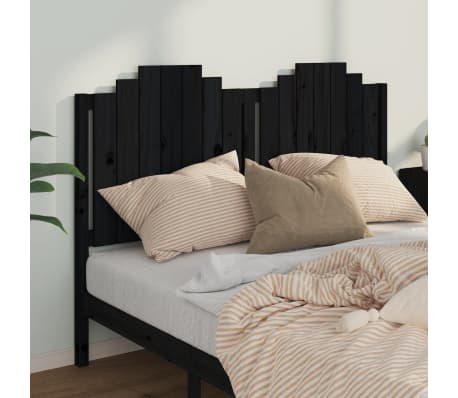 vidaXL T&ecirc;te de lit Noir 166x4x110 cm Bois massif de pin