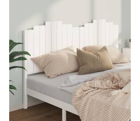vidaXL Горна табла за легло, бяла, 186x4x110 см, бор масив